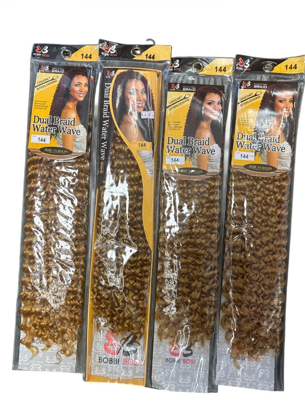 4 pcs Dual Braid Water Wave Synthetic Hair - 144 (Brown)